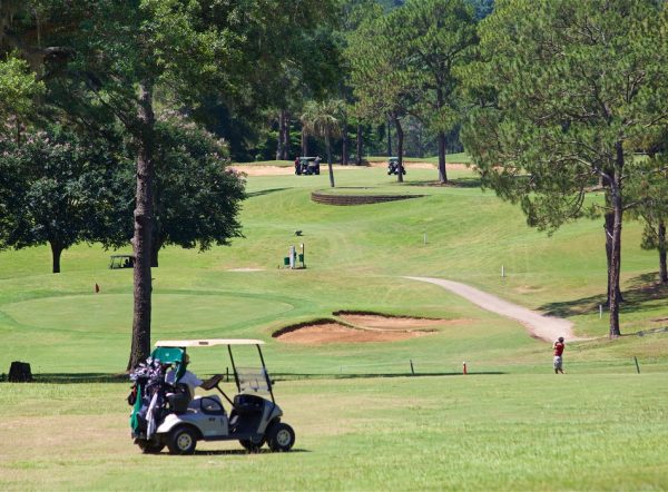 Golf cart on a golf course